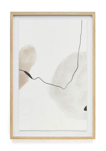 KAVE HOME Torroella abstrakt maleri i hvitt, brunt og grtt, 60 x 90 cm