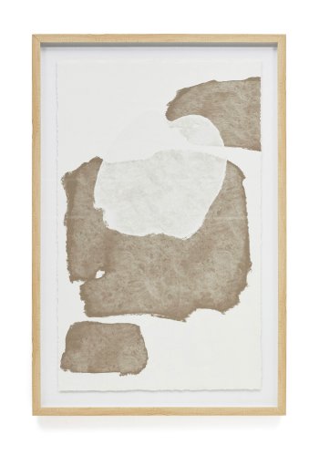 KAVE HOME Torroella abstrakt maleri i hvitt og brunt, 60 x 90 cm