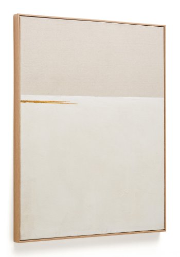 KAVE HOME Salin abstrakt maleri med horisontal lin stripe, rektangulrt - heige lerret (80x100)