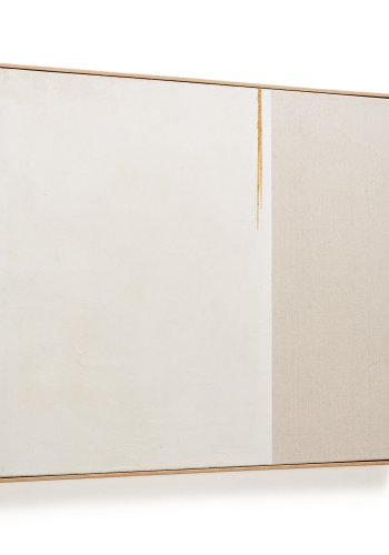 KAVE HOME Salin abstrakt maleri med horisontal lin stripe, rektangulrt - heige lerret (80x100)