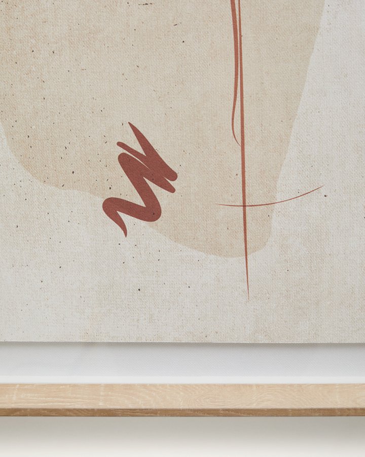 KAVE HOME Sormi abstrakt beige maleri 60 x 90 cm