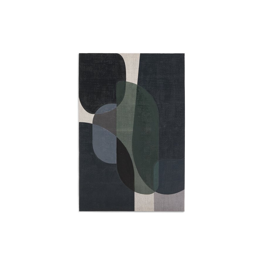 KAVE HOME Nemsa bltt og grnt abstrakt lerret, 90 x 60 cm