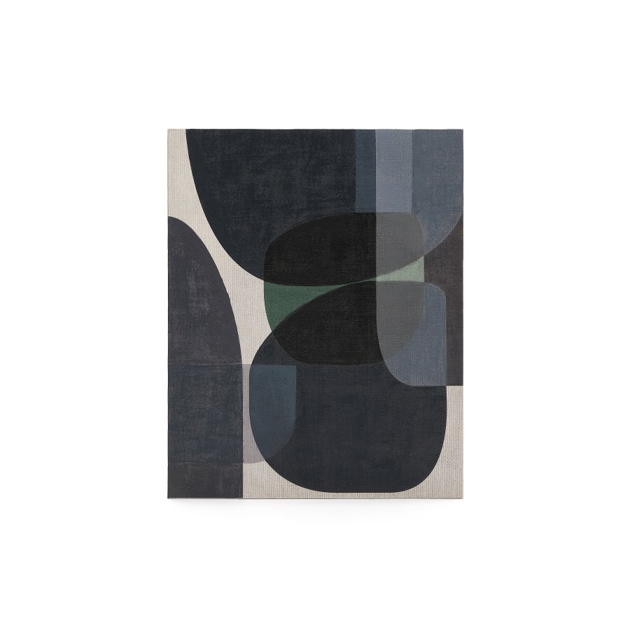 KAVE HOME Nemsa bltt og grnt abstrakt lerret, 100 x 80 cm