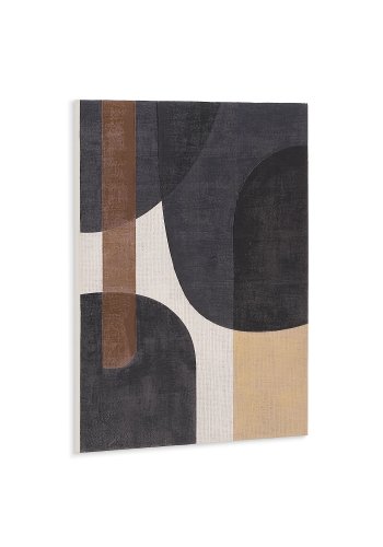 KAVE HOME Tonol, brunt abstrakt lerret, 100 x 80 cm