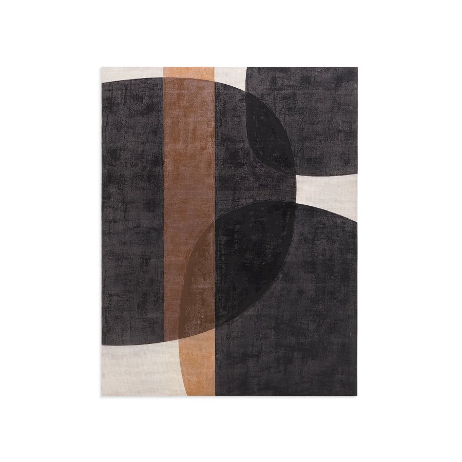 KAVE HOME Tonol, brunt abstrakt lerret, 180 x 140 cm