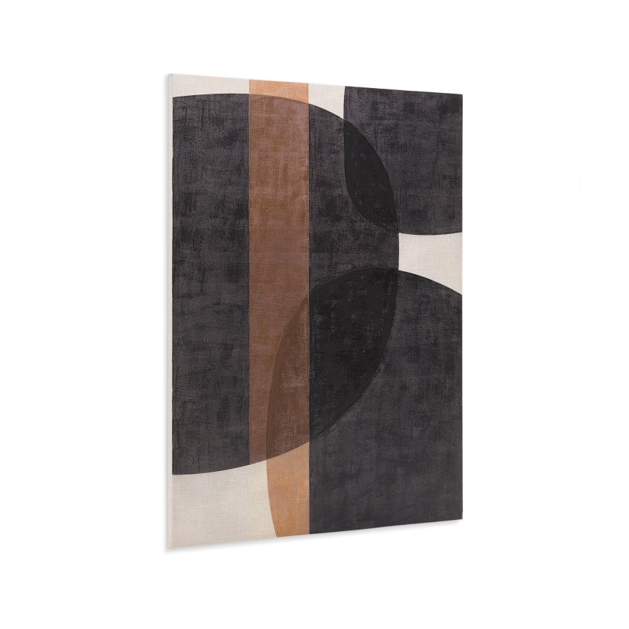 KAVE HOME Tonol, brunt abstrakt lerret, 180 x 140 cm