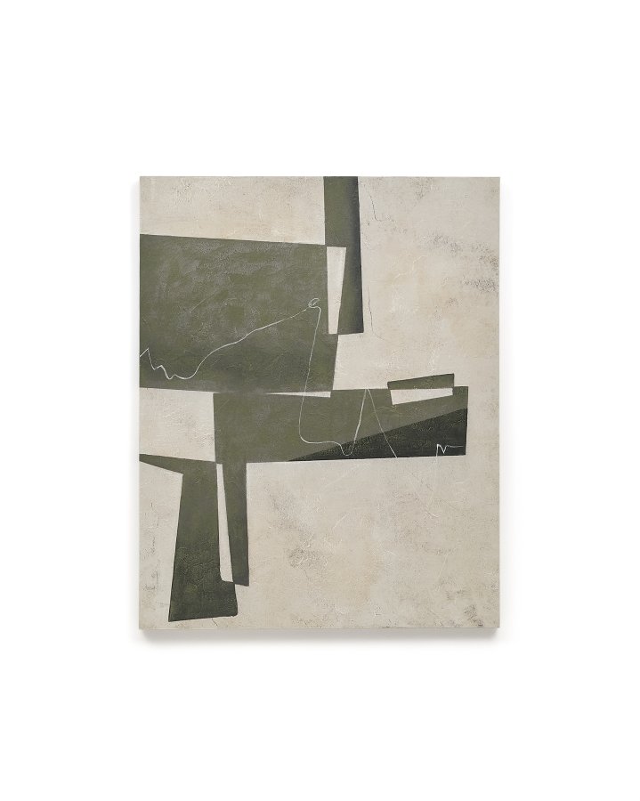 KAVE HOME Fida, grnt abstrakt lerret, 118 x 94 cm