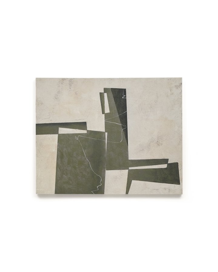 KAVE HOME Fida, grnt abstrakt lerret, 118 x 94 cm