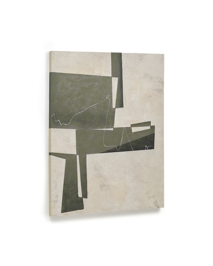 KAVE HOME Fida, grnt abstrakt lerret, 118 x 94 cm