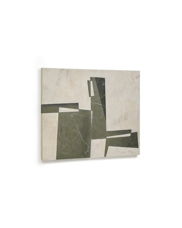 KAVE HOME Fida, grnt abstrakt lerret, 118 x 94 cm