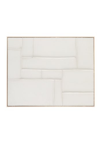 KAVE HOME Klis hvitt linbilde med geometriske former, 80 x 100 cm