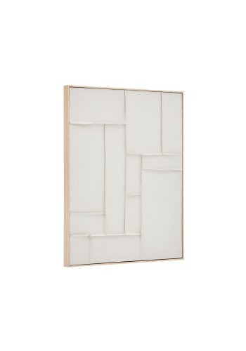 KAVE HOME Klis hvitt linbilde med geometriske former, 80 x 100 cm
