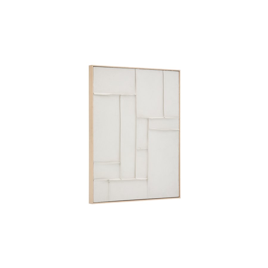 KAVE HOME Klis hvitt linbilde med geometriske former, 80 x 100 cm