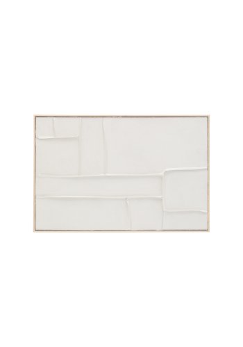 KAVE HOME Klis hvitt linbilde med geometriske former, 60 x 90 cm