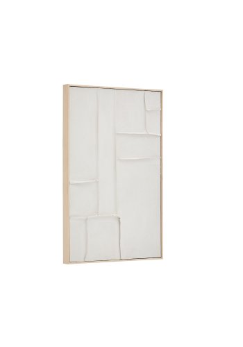 KAVE HOME Klis hvitt linbilde med geometriske former, 60 x 90 cm