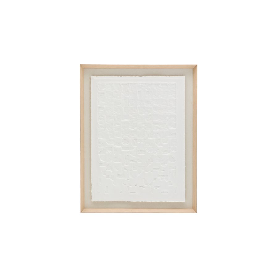 KAVE HOME Annia hvitt, pappmach-bilde, 90 x 70 cm