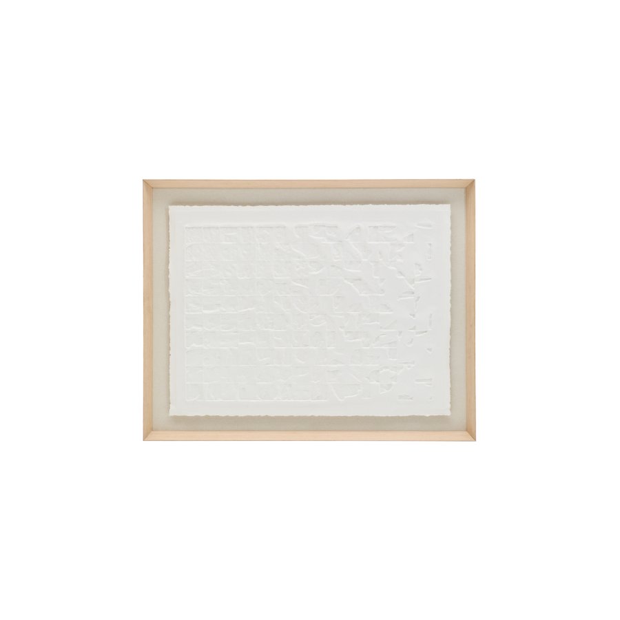 KAVE HOME Annia hvitt, pappmach-bilde, 90 x 70 cm