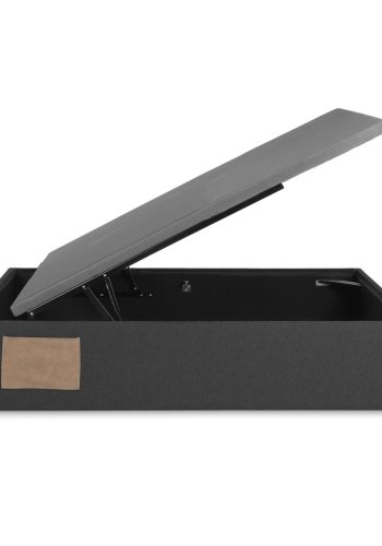 KAVE HOME Matters sammenleggbar sofa, med oppbevaring - svart stoff (for en 90x190 cm madrass)