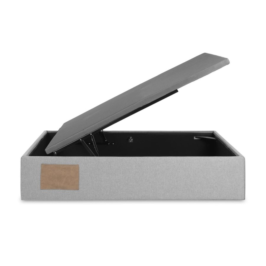 KAVE HOME Matters sammenleggbar sofa, med oppbevaring - grtt stoff (for en 90x190 cm madrass)