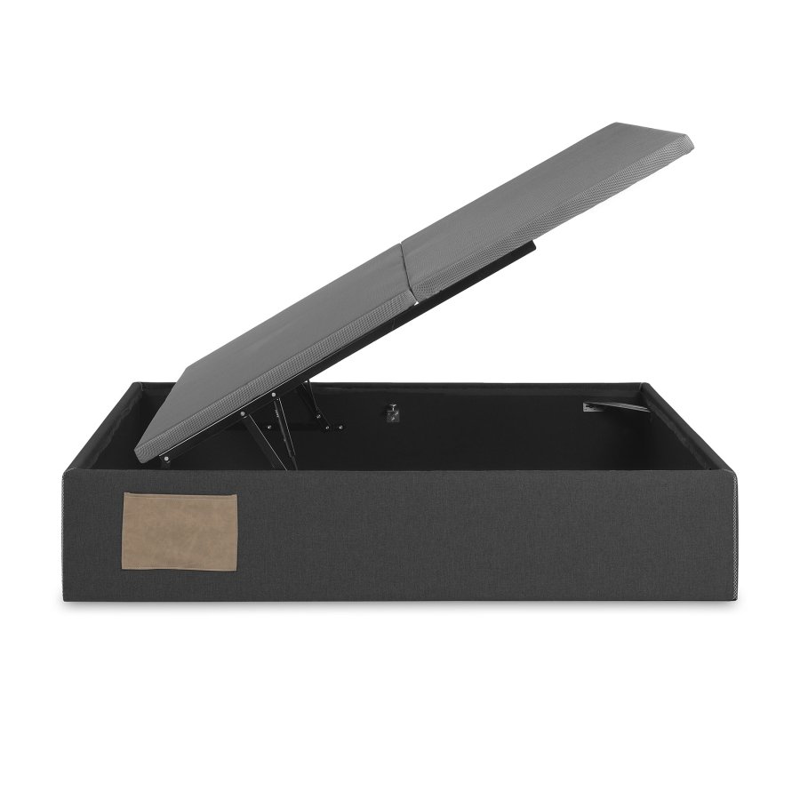 KAVE HOME Matters sammenleggbar sofa, med oppbevaring - svart stoff (for en 150x190 cm madrass)