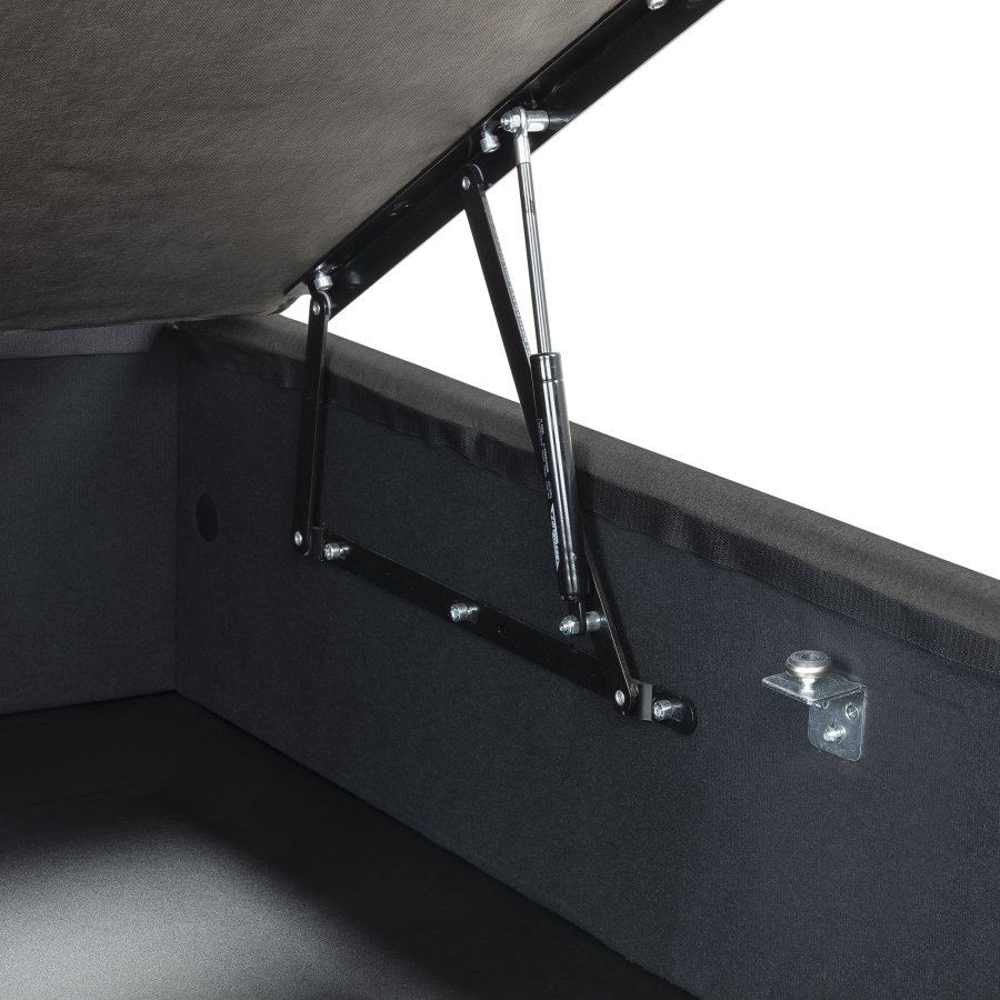 KAVE HOME Matters sammenleggbar sofa, med oppbevaring - svart stoff (for en 180x200 cm madrass)