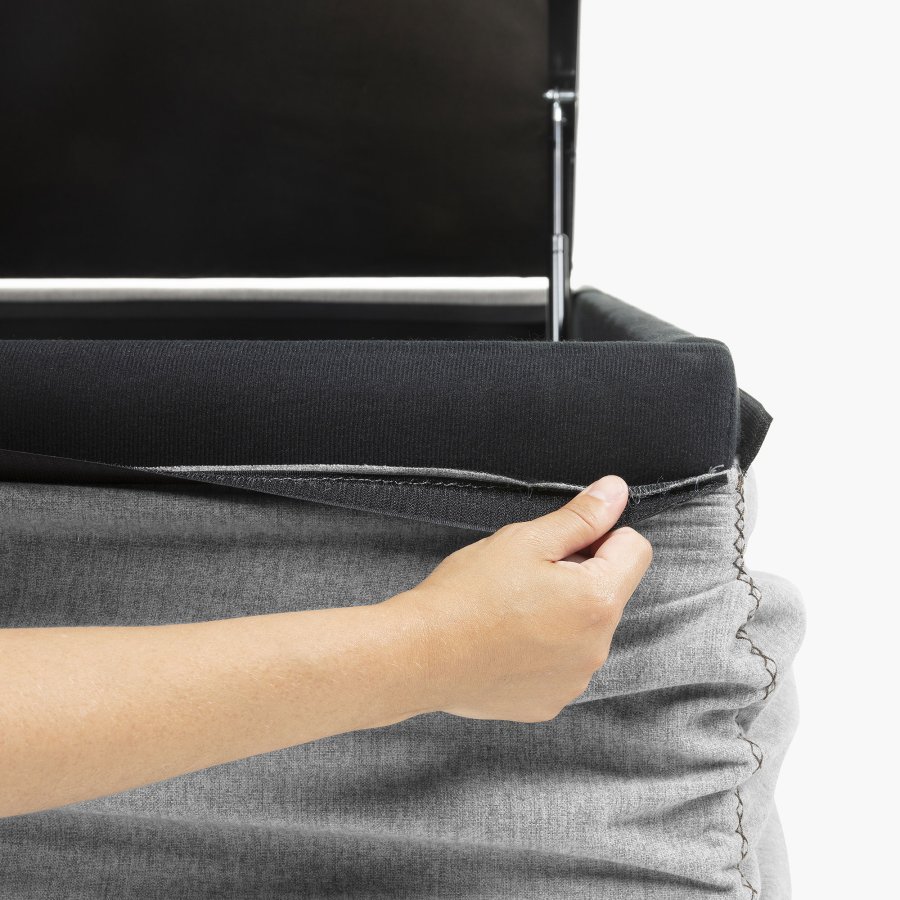 KAVE HOME Matters sammenleggbar sofa, med oppbevaring - grtt stoff (for en 180x200 cm madrass)