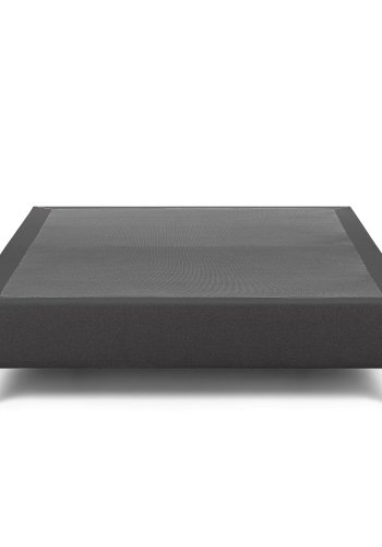 KAVE HOME Nikos hy sengebunn - svart polyester og naturlig bketre (for en madrass p 180x200 cm)