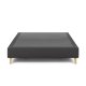 KAVE HOME Nikos hy sengebunn - svart polyester og naturlig bketre (for en madrass p 180x200 cm)