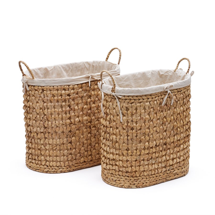 KAVE HOME Tressa sett med 2 skittentyskurver i naturfiber 50 cm / 60 cm