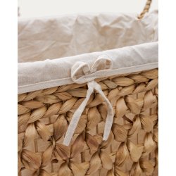 KAVE HOME Tressa vasketjskurv, m. aftageligt stofbetrk og hank - natur vandhyacint (st med 2)