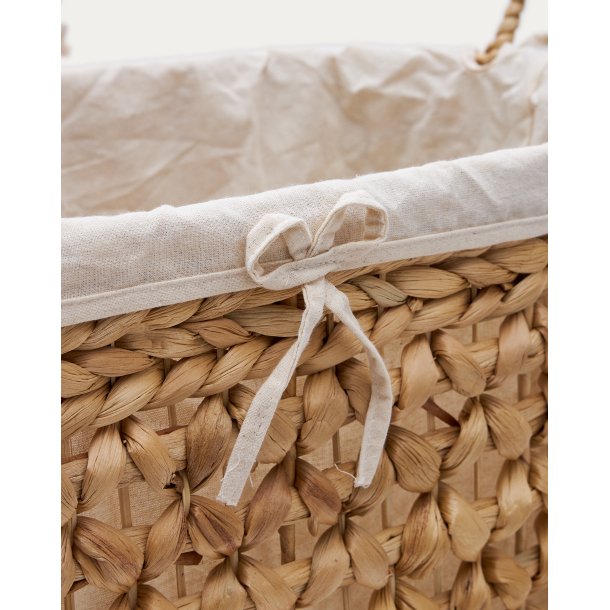 KAVE HOME Tressa vasketjskurv, m. aftageligt stofbetrk og hank - natur vandhyacint (st med 2)