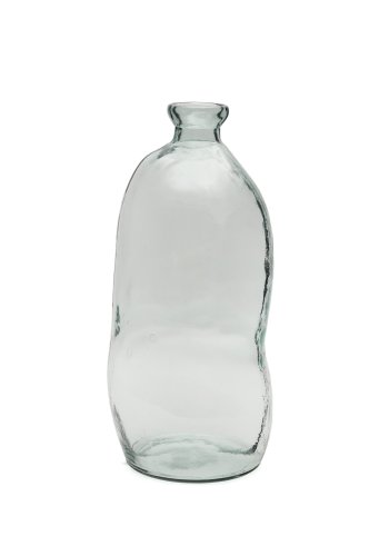 KAVE HOME Brenna-vase i 100 % resirkulert gjennomsiktig glass, 73 cm