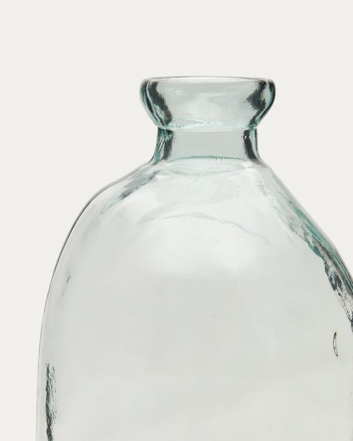 KAVE HOME Brenna-vase i 100 % resirkulert gjennomsiktig glass, 73 cm