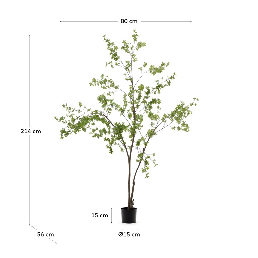 KAVE HOME Enkianthus kunstig tre med svart potte 214 cm