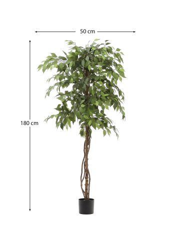 KAVE HOME Kunstig ficus i svart potte 180 cm