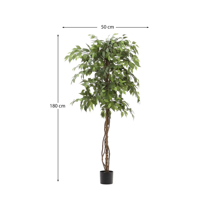 KAVE HOME Kunstig ficus i svart potte 180 cm