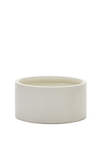 KAVE HOME Aiguablava blomsterpotteskjul, rund - hvit sement (62)