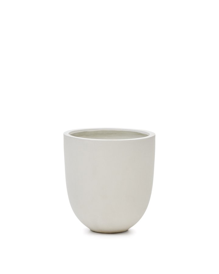 KAVE HOME Aiguablava blomsterpotte i hvit sement, 56 cm