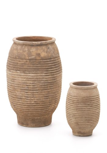 KAVE HOME Llonga utegryte, rund - naturlig terrakotta (sett med 2)