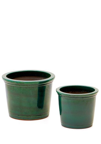 KAVE HOME Presili utegryte, rund - grnnglasert keramikk (sett med 2)