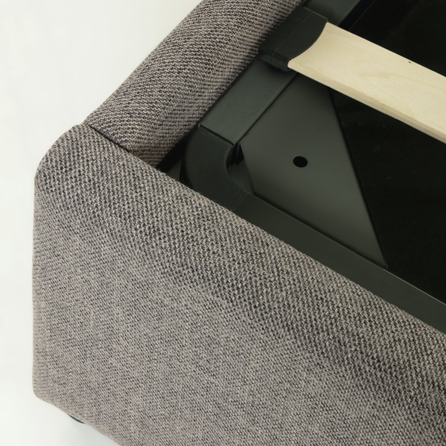 KAVE HOME Nahiri sengeramme, med sengegavl og oppbevaring - gr (for en 160x200 cm madrass)