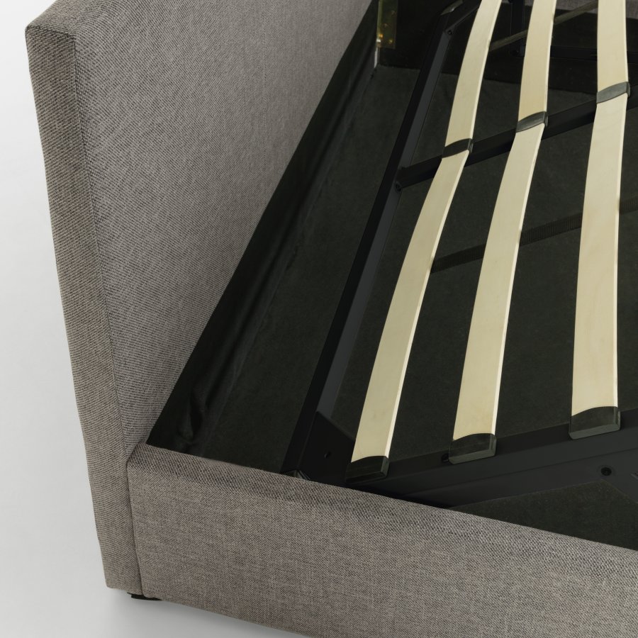 KAVE HOME Nahiri sengeramme, med sengegavl og oppbevaring - gr (for en 160x200 cm madrass)