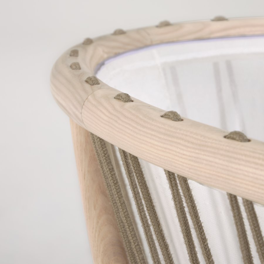 KAVE HOME Leonela vagga med madrass - naturlig ask och rep (97x62)