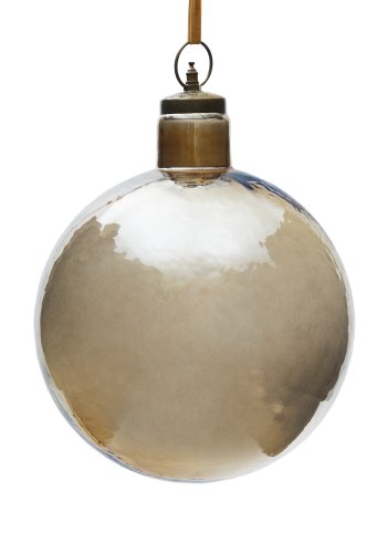 KAVE HOME Piril julekule laget av brunt resirkulert glass, 25 cm