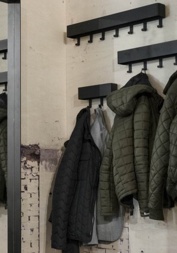 SPINDER DESIGN rektangulr Dax Play knaggrekke, m. 3 kroker - sort stl 