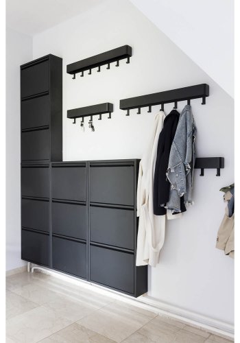 SPINDER DESIGN Dax Play knaggrekke, m. 7 kroker - sort stl 