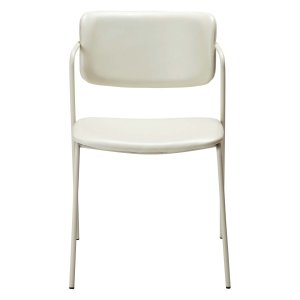 DAN-FORM Zed spisebordsstol, m. armln - knoglehvid kunstlder og knoglehvid stl