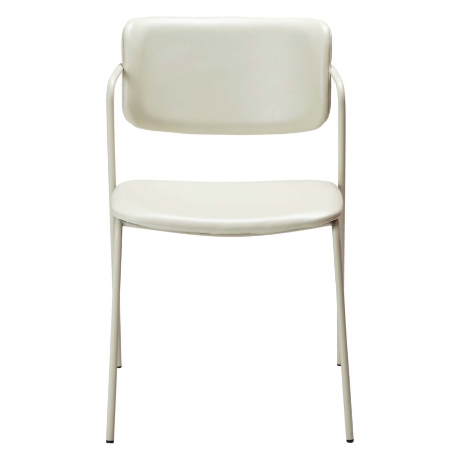 DAN-FORM Zed spisebordsstol, m. armln - knoglehvid kunstlder og knoglehvid stl