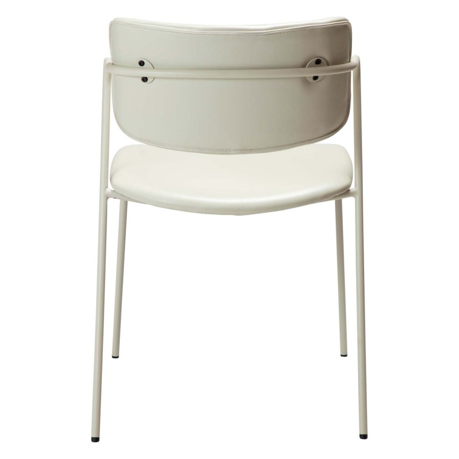 DAN-FORM Zed spisebordsstol, m. armln - knoglehvid kunstlder og knoglehvid stl