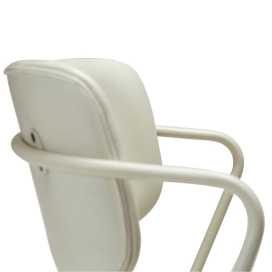 DAN-FORM Zed spisebordsstol, m. armln - knoglehvid kunstlder og knoglehvid stl